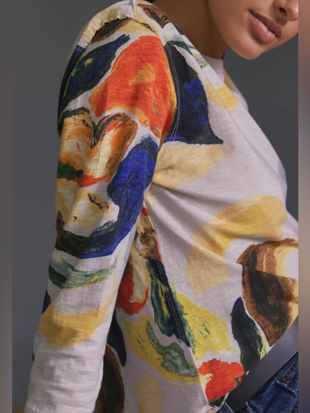 Anthropologie Abstract Floral Cropped Top – Size S